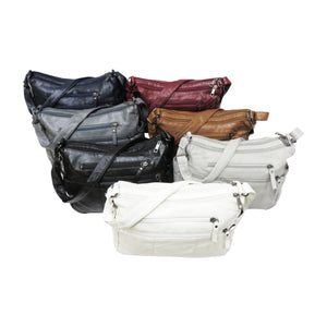 Air Supreme Bags PU Crossbody Bag with Multi Zip Pockets D402