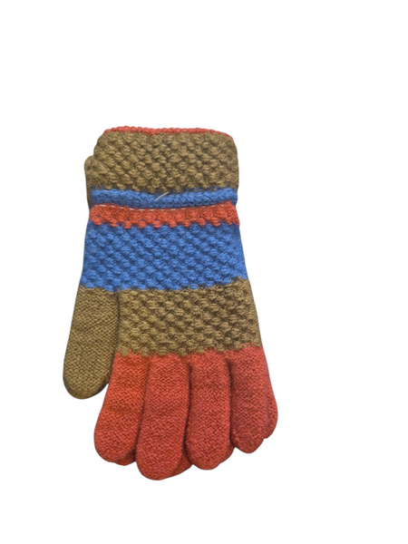 Ladies Striped Knitted Gloves GL9368