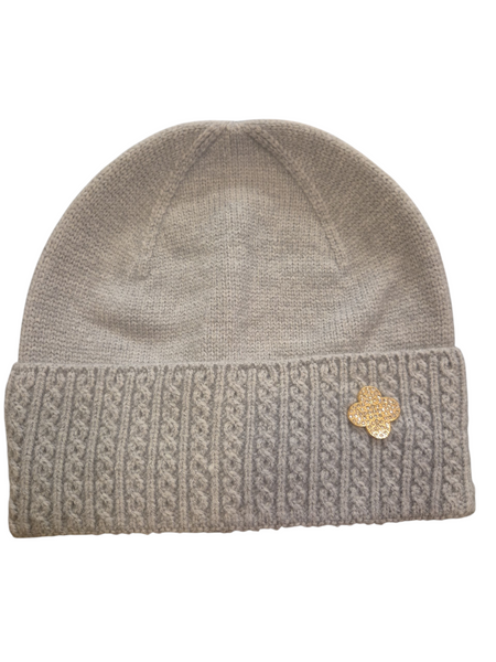 Zelly Ladies Cable Knit Beanie with Detail