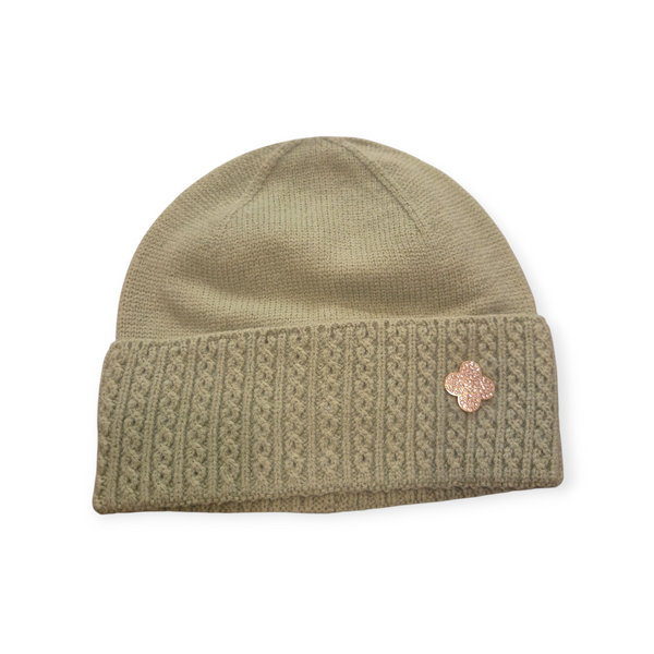 Zelly Ladies Cable Knit Beanie with Detail