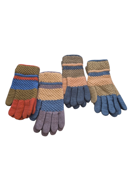 Ladies Striped Knitted Gloves GL9368