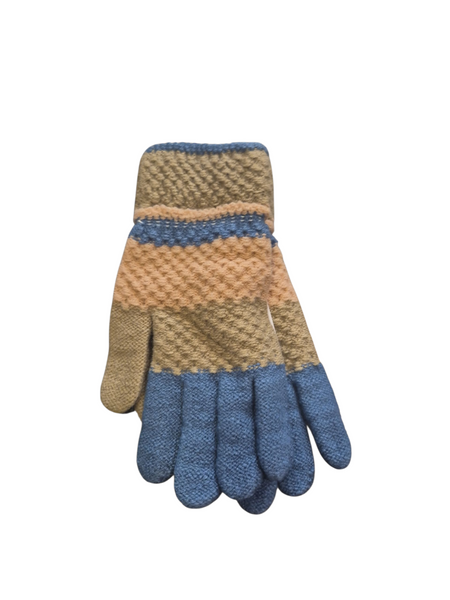 Ladies Striped Knitted Gloves GL9368