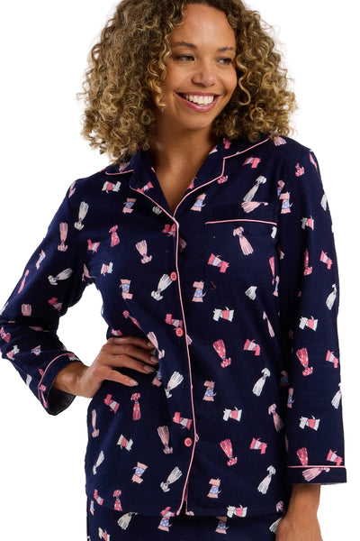 Indigo Sky Cosy Brushed Cotton Printed Pyjama Set Playful Pooch