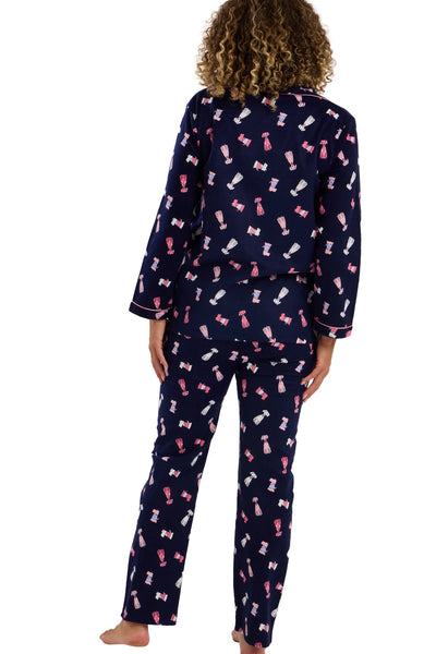 Indigo Sky Cosy Brushed Cotton Printed Pyjama Set Playful Pooch
