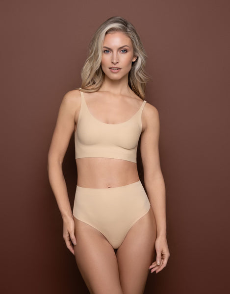 ByeBra Invisible Mid Waist Thong – Beige