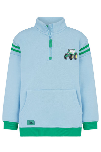 Little Lighthouse Boys 1/4 Zip Jonah Jersey - Green Tractor+Baler