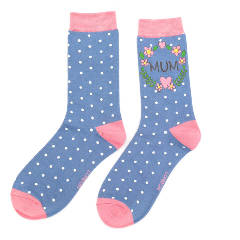Miss Sparrow Ladies Bamboo Socks Mum Floral Wreath Socks
