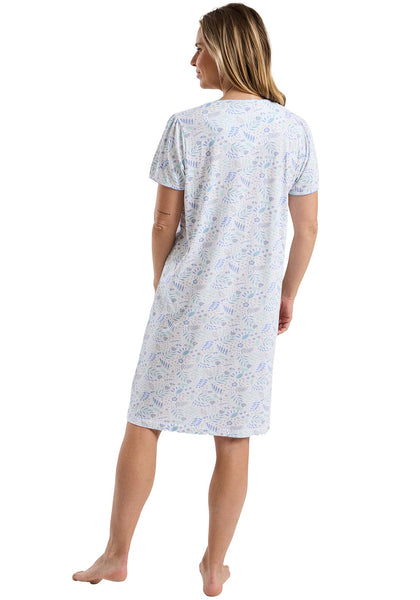 Marlon Short Sleeve Jersey Cotton Nightdress Fun Floral Print