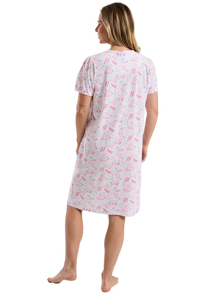 Marlon Short Sleeve Jersey Cotton Nightdress Fun Floral Print