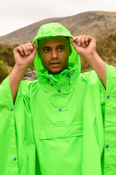 MIAS Origin 2 Packable Waterproof Poncho Neon Green