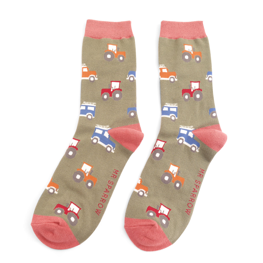 Mr Heron Men’s Bamboo Socks On the Farm Khaki