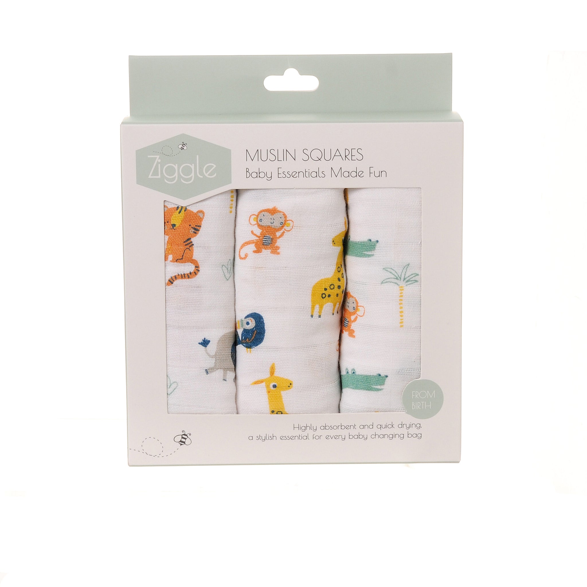 Ziggle Muslin Set Savanna Animals