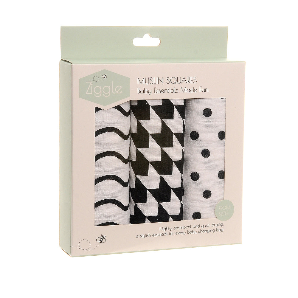 Ziggle Black and White Muslins Set