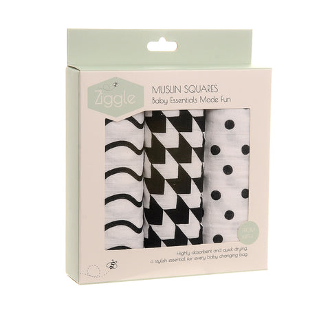 Ziggle Black and White Muslins Set