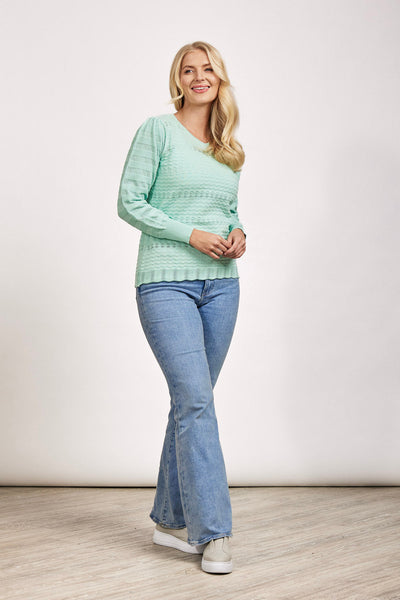 MudFlower Ladies Pointelle Textured Jumper SU-24MF-731