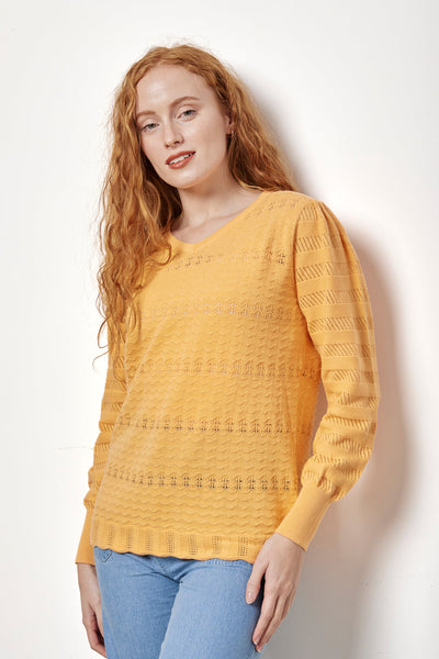 MudFlower Ladies Pointelle Textured Jumper SU-24MF-731