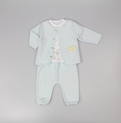 Pure & Soft Babywear Baby Boys' 3pc Outfit E13312 Blue