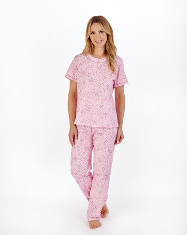 Slenderella Ditsy Floral Print Jersey Pyjama PJ05112