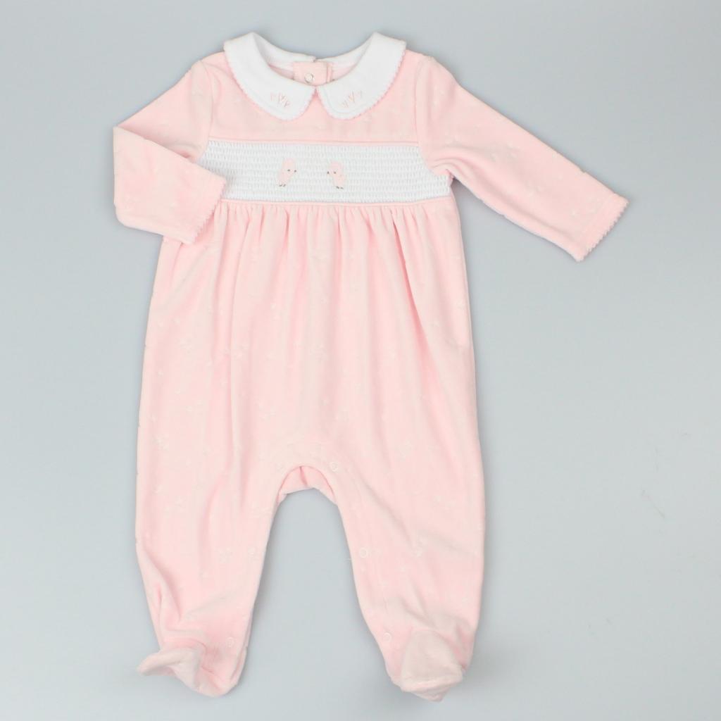 Pure & Soft Premium Babywear Baby Girls Velour all in one Outfit G13005 Chicks