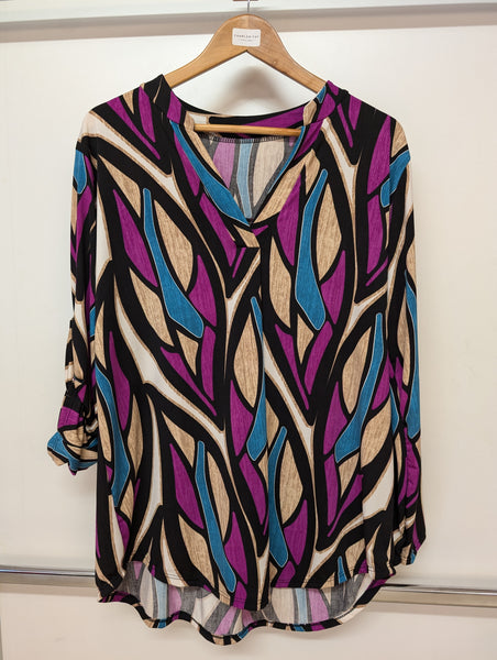 New Collection Ladies Oversized V Neck Top One Size NC7823