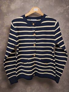 ladies  striped  cardigan