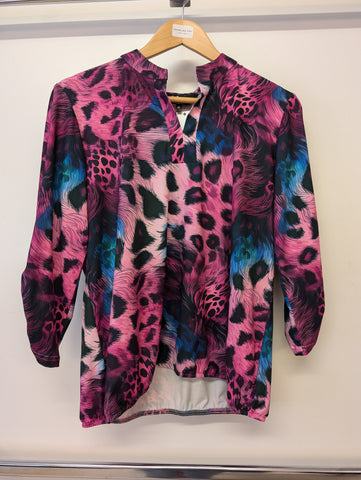 Kira Ladies Print Top Leopard  K2211 Pink