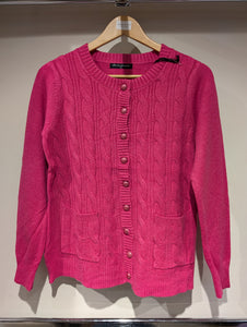 Belle Femme  Cable Knit Button Front Cardigan R-3319