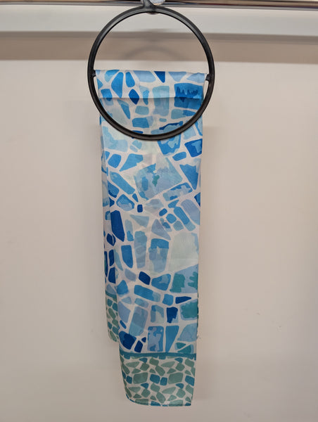 Ladies Square Scarves Mosaic Pattern with Border 3168
