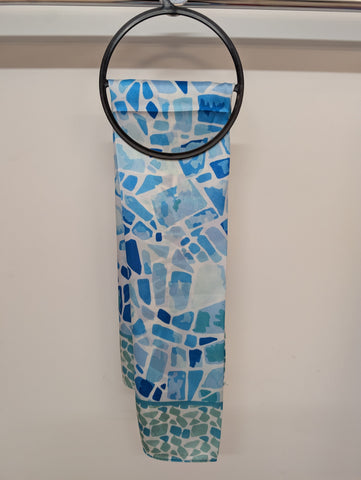 Ladies Square Scarves Mosaic Pattern with Border 3168