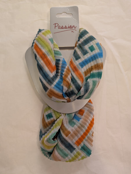 Interlocking L Print Crinkle Magnetic Scarf  MM2009