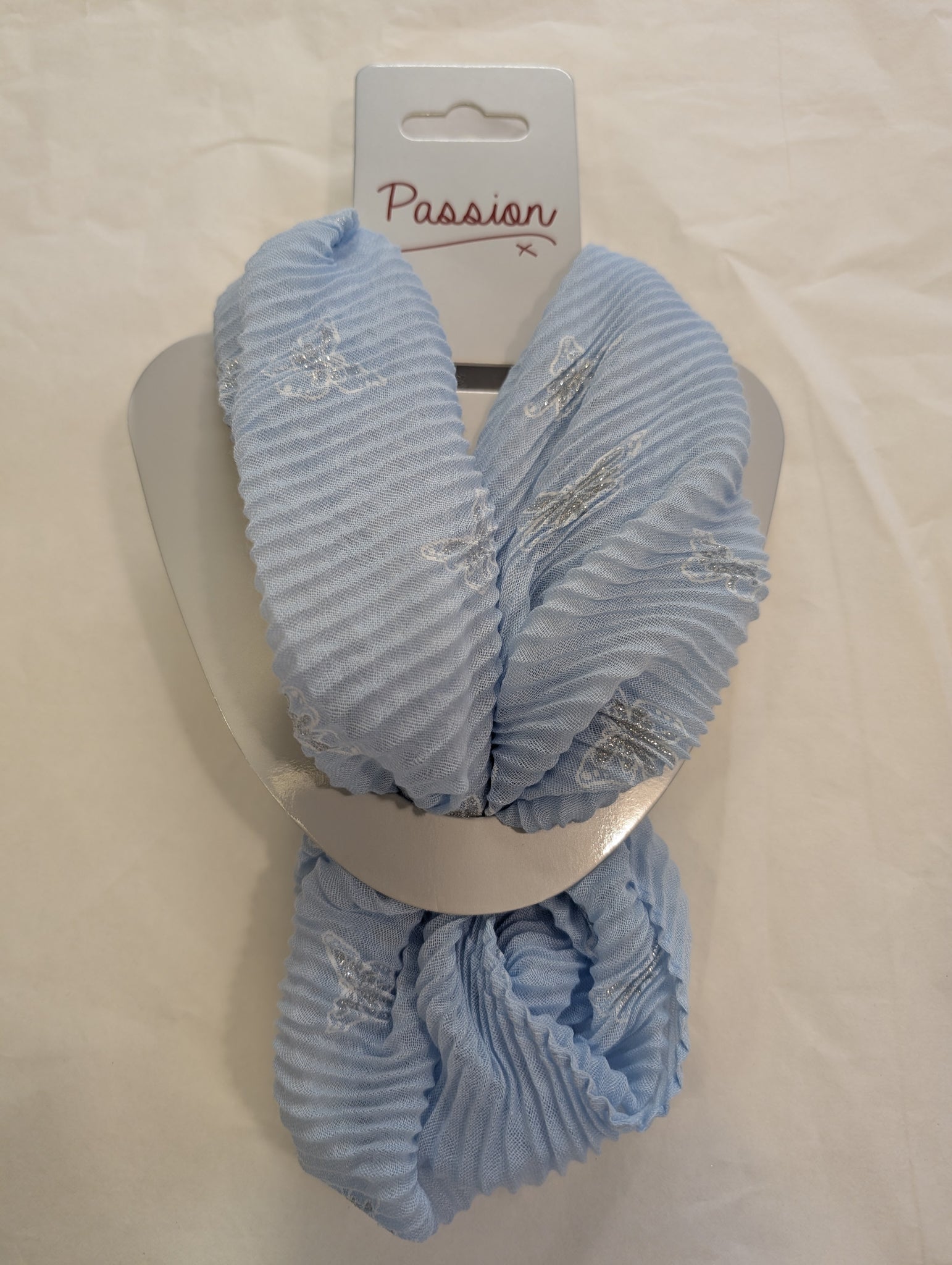 Butterfly Print Crinkle Magnetic Scarf MM2005