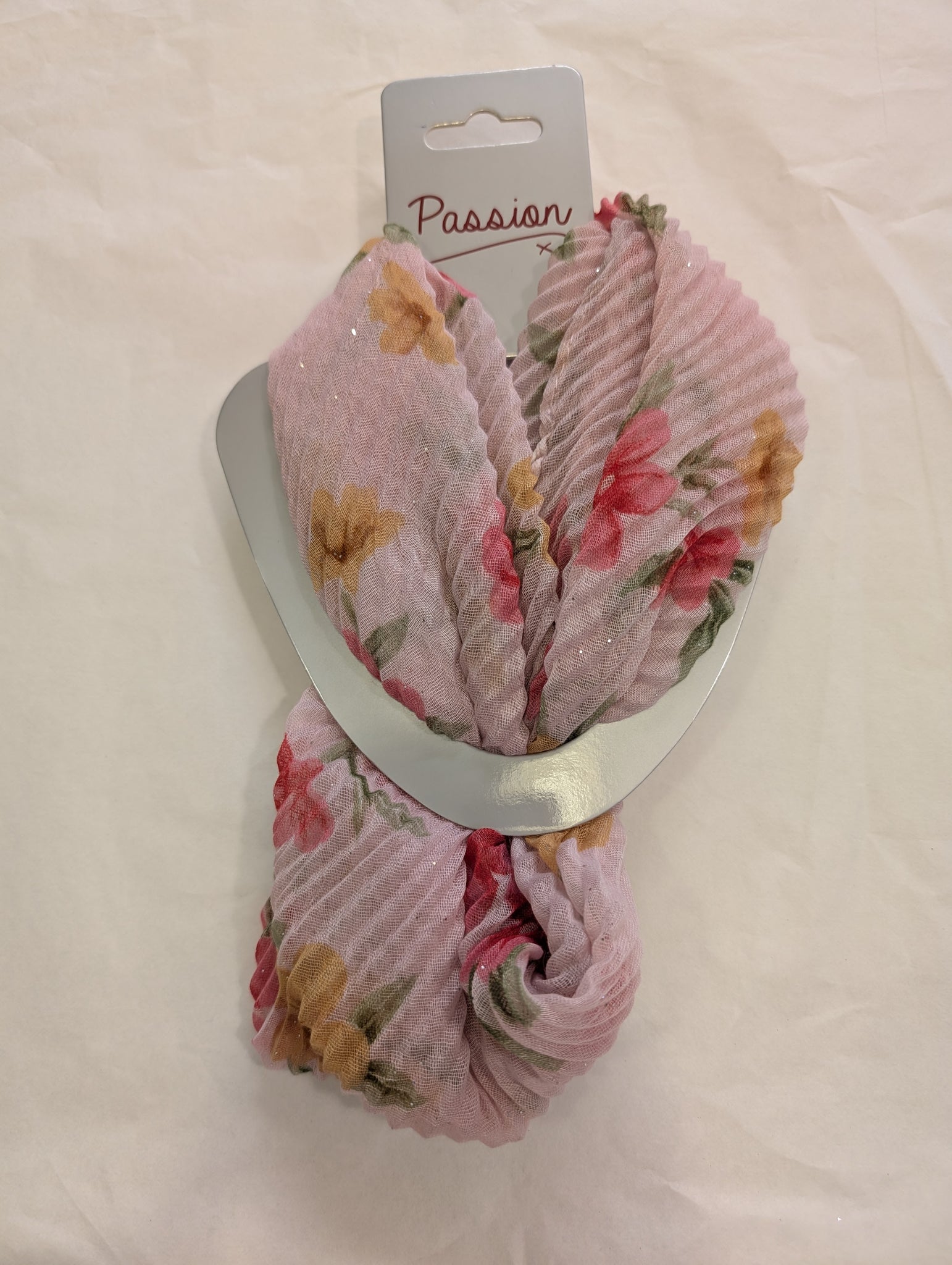 Floral Print Crinkle Magnetic Scarf  MM2006