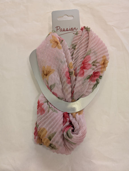 Floral Print Crinkle Magnetic Scarf  MM2006