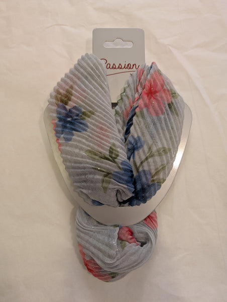 Floral Print Crinkle Magnetic Scarf  MM2006