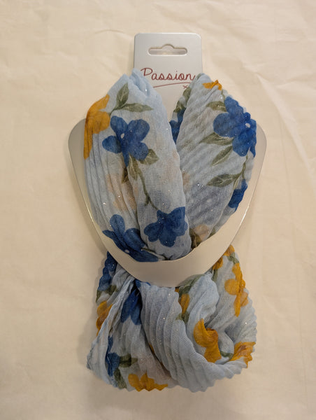 Floral Print Crinkle Magnetic Scarf  MM2006