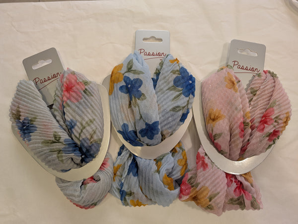 Floral Print Crinkle Magnetic Scarf  MM2006