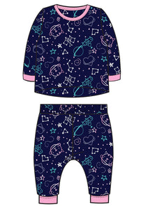 Girls Pyjama Set - Space-Stars (2-6yrs) WF4871