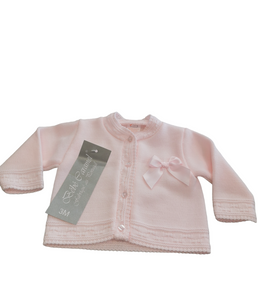 Bebe Caramel Baby Girls Knitted Cardigan with Bow BC656 Pink