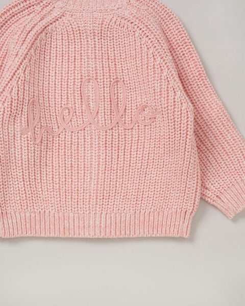 Rock A Bye Baby Cotton "Hello" Cardigan E07654 Pink