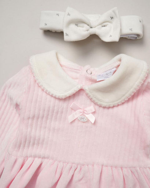 Rock A Bye Baby Baby Girls Ribbed Velour Nursery Set E07788 Pink