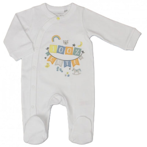 Watch Me Grow Baby Cotton Sleepsuit H03605 "100% Cute"