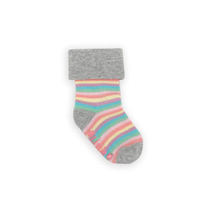 The Little Sock Co- Stay-on, Non-Slip Socks Rosey Rainbow Stripe