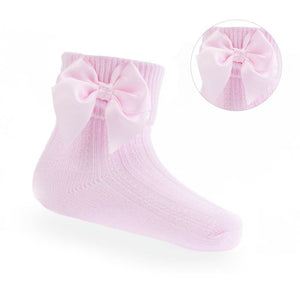 Soft Touch Large Bow Ankle Socks  S123-P