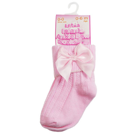 Soft Touch Large Bow Ankle Socks  S123-P