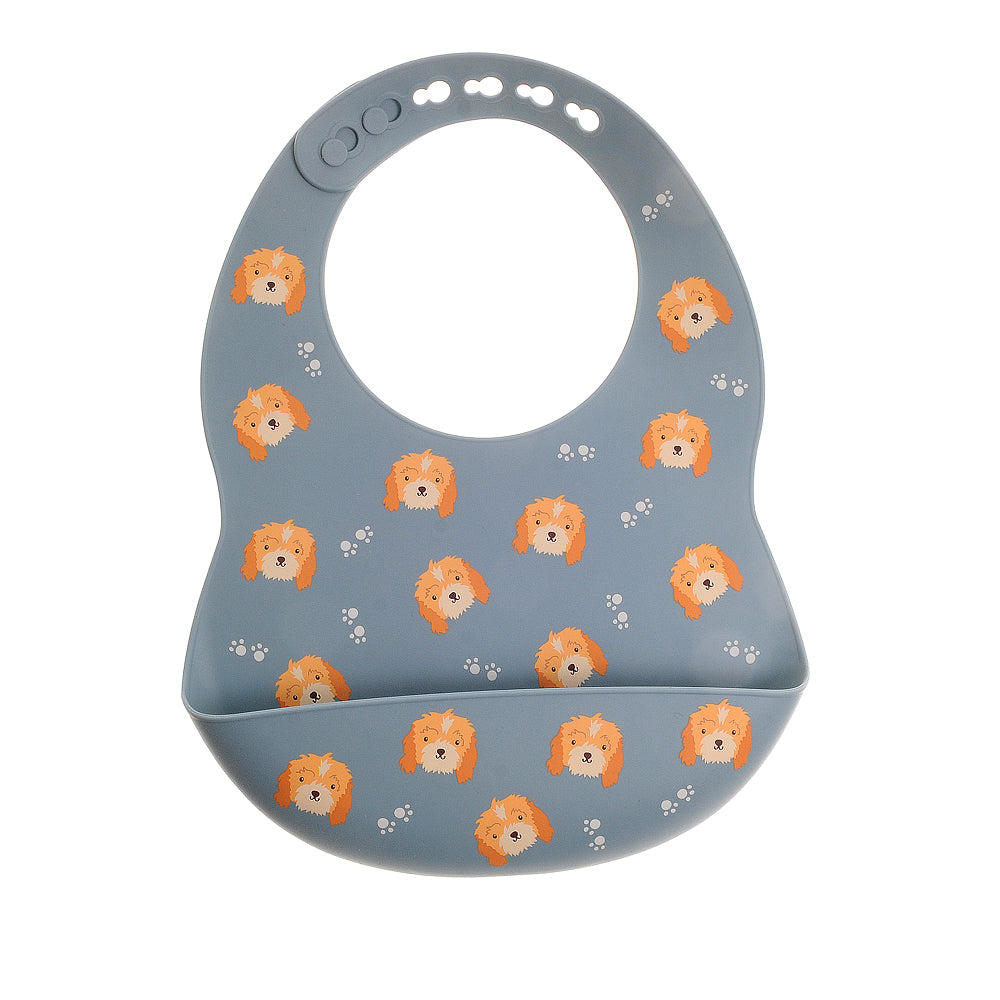 Ziggle Catch It Silicone Bib Cockapoo Blue
