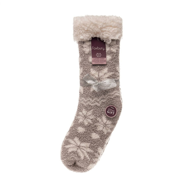 Foxbury Fairisle Print Cosy Knit Slipper Socks