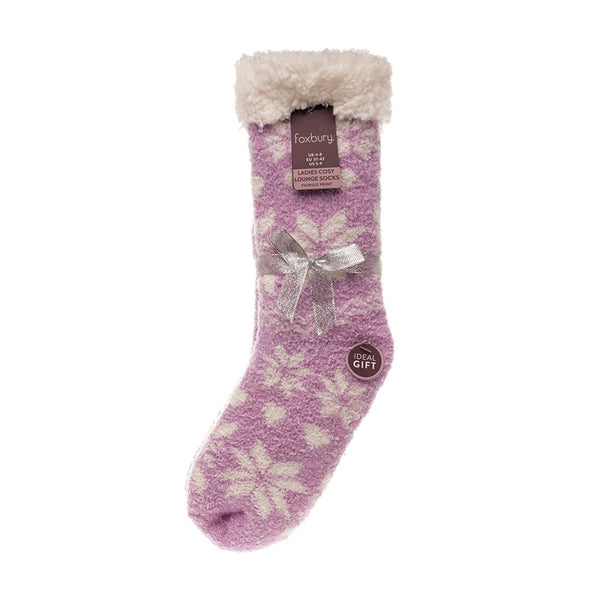 Foxbury Fairisle Print Cosy Knit Slipper Socks