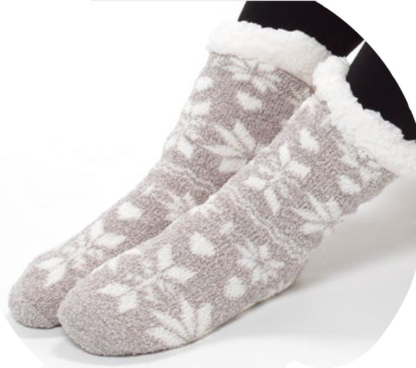 Foxbury Fairisle Print Cosy Knit Slipper Socks