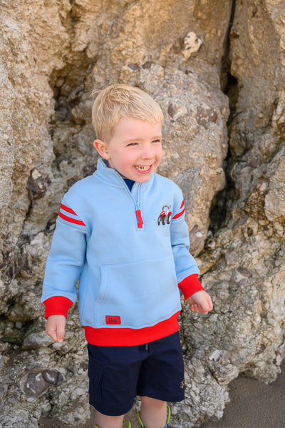 Little Lighthouse Boys 1/4 Zip Jonah Jersey - Red Tractor+Baler