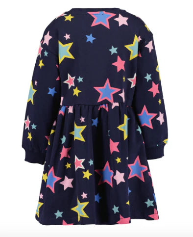 Blue Seven Girls' Star Dress 773683 Night Blue